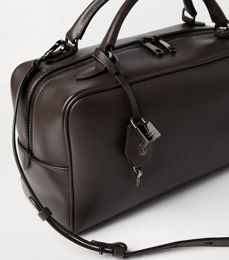 Leather Explorer Boston Top-Handle Bag