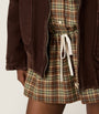 Brown Wool Plaid Mini Skirt