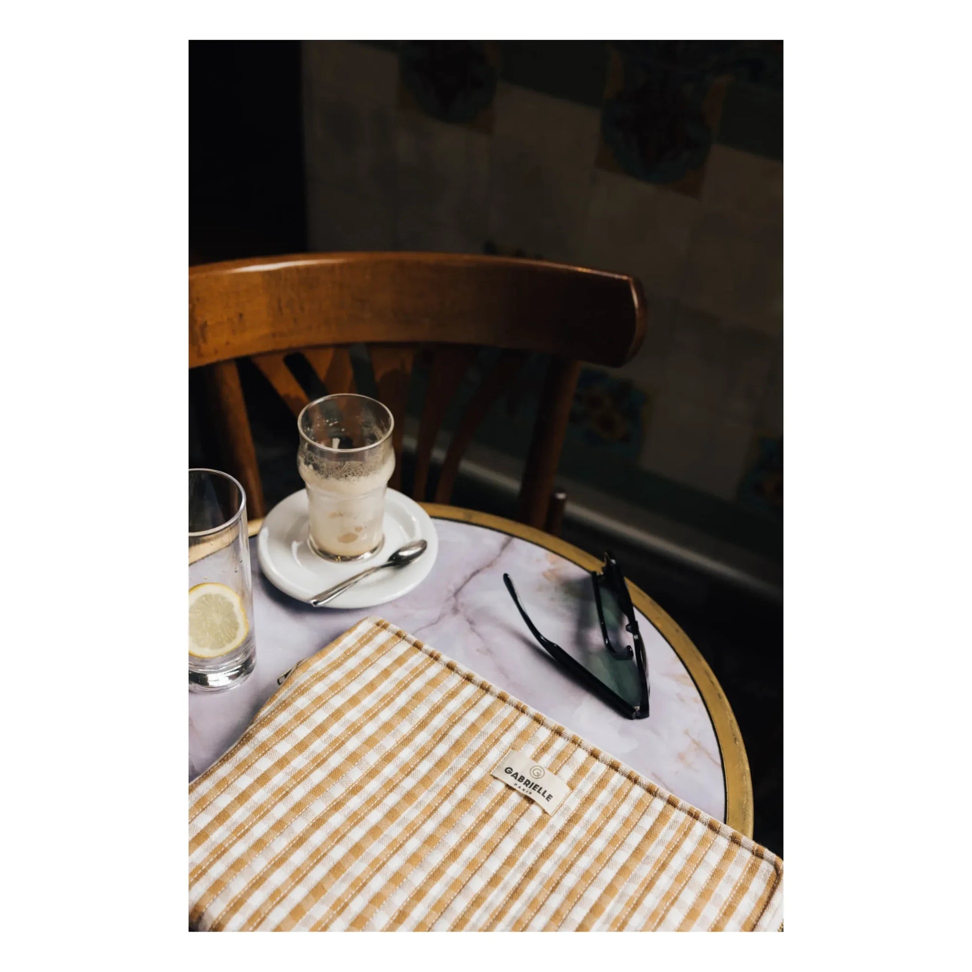 Gabrielle Paris - Gingham Laptop Case | Camel