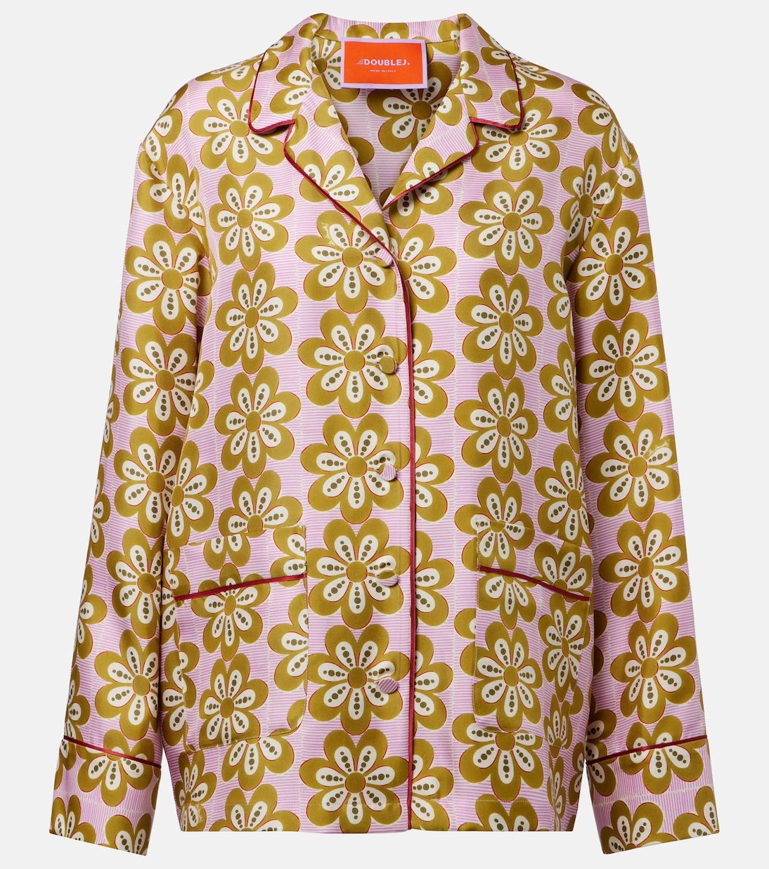 La DoubleJ - Floral silk twill pajama shirt