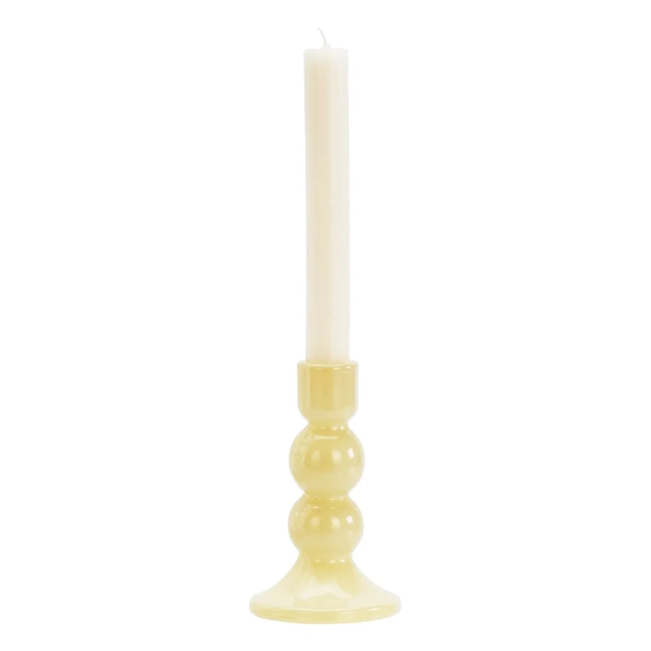 Madam Stoltz - Glass candlestick | Yellow
