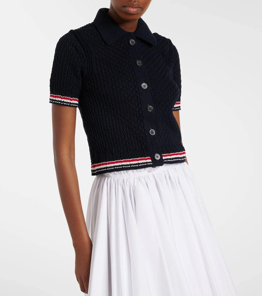 Thom Browne - Pointelle cotton cardigan