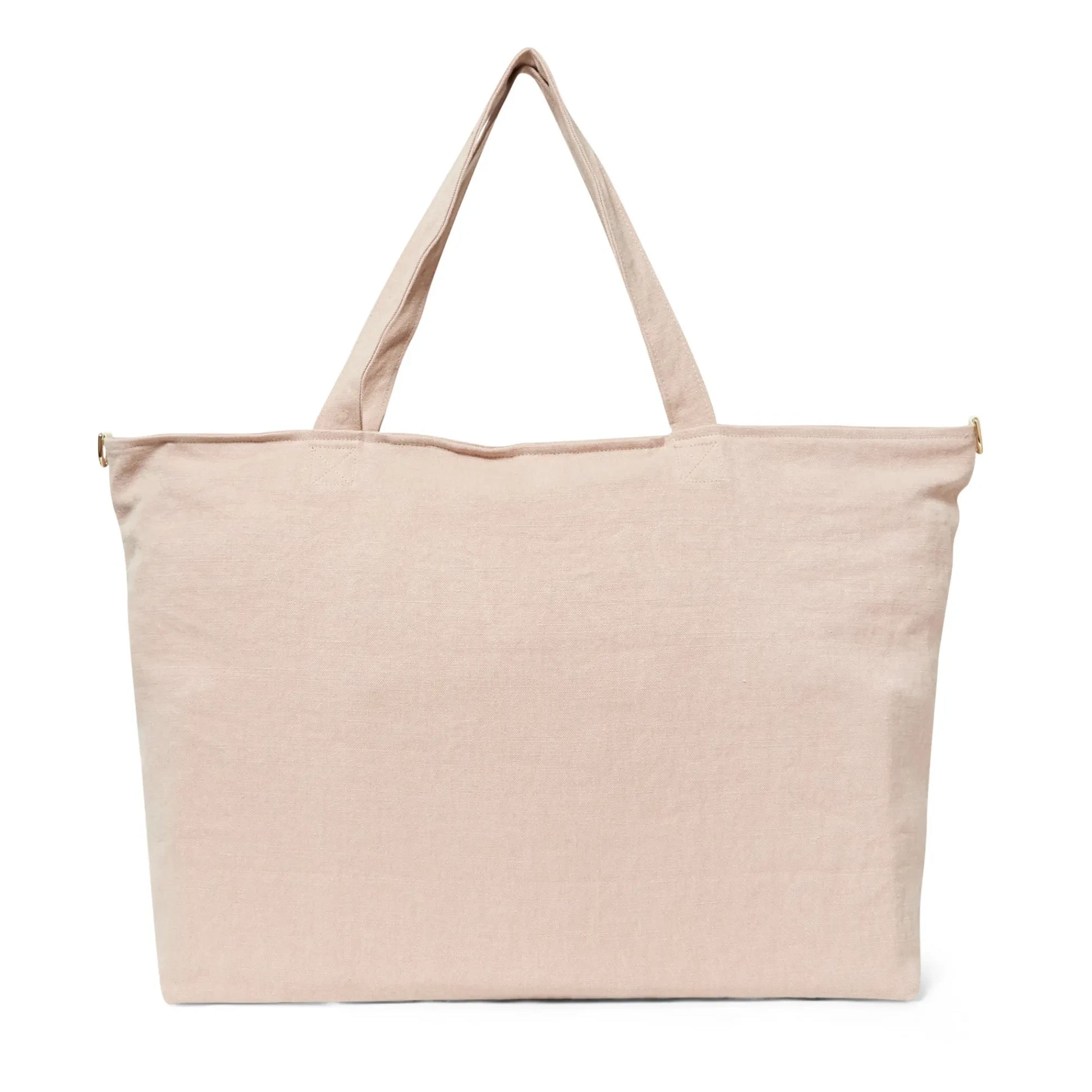 Adorna - Caroline Linen Weekend Bag | Powder pink