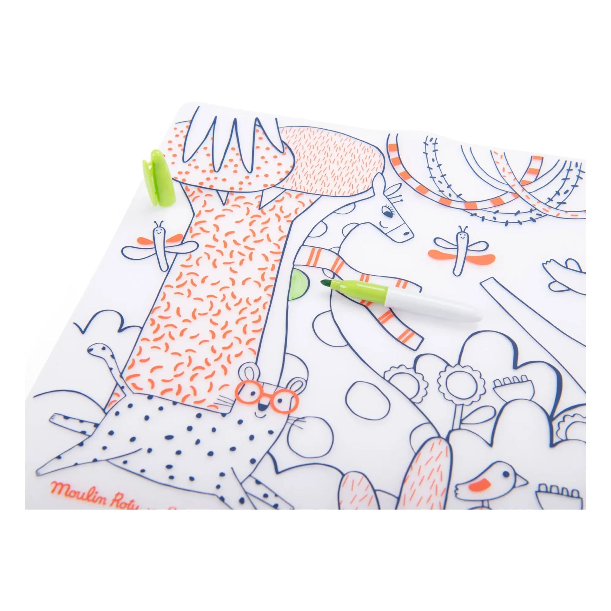 Moulin Roty - Silicone coloring set + 5 markers