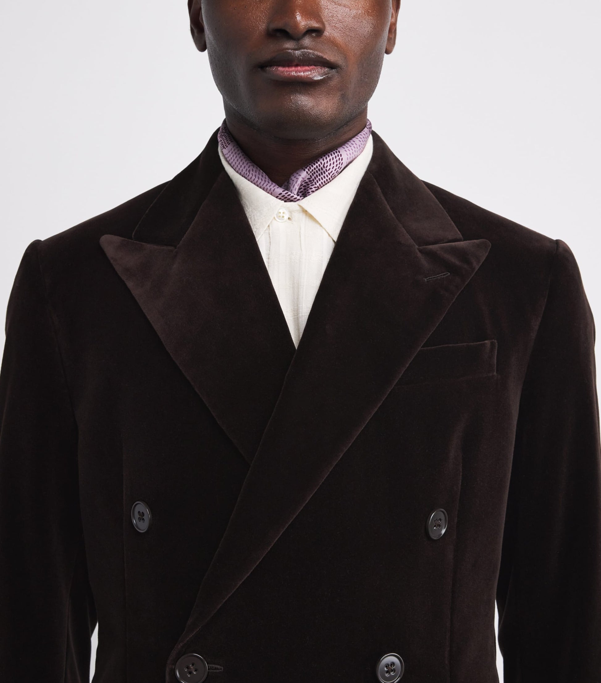 Velvet Double-Breasted Kent Suit Jacket