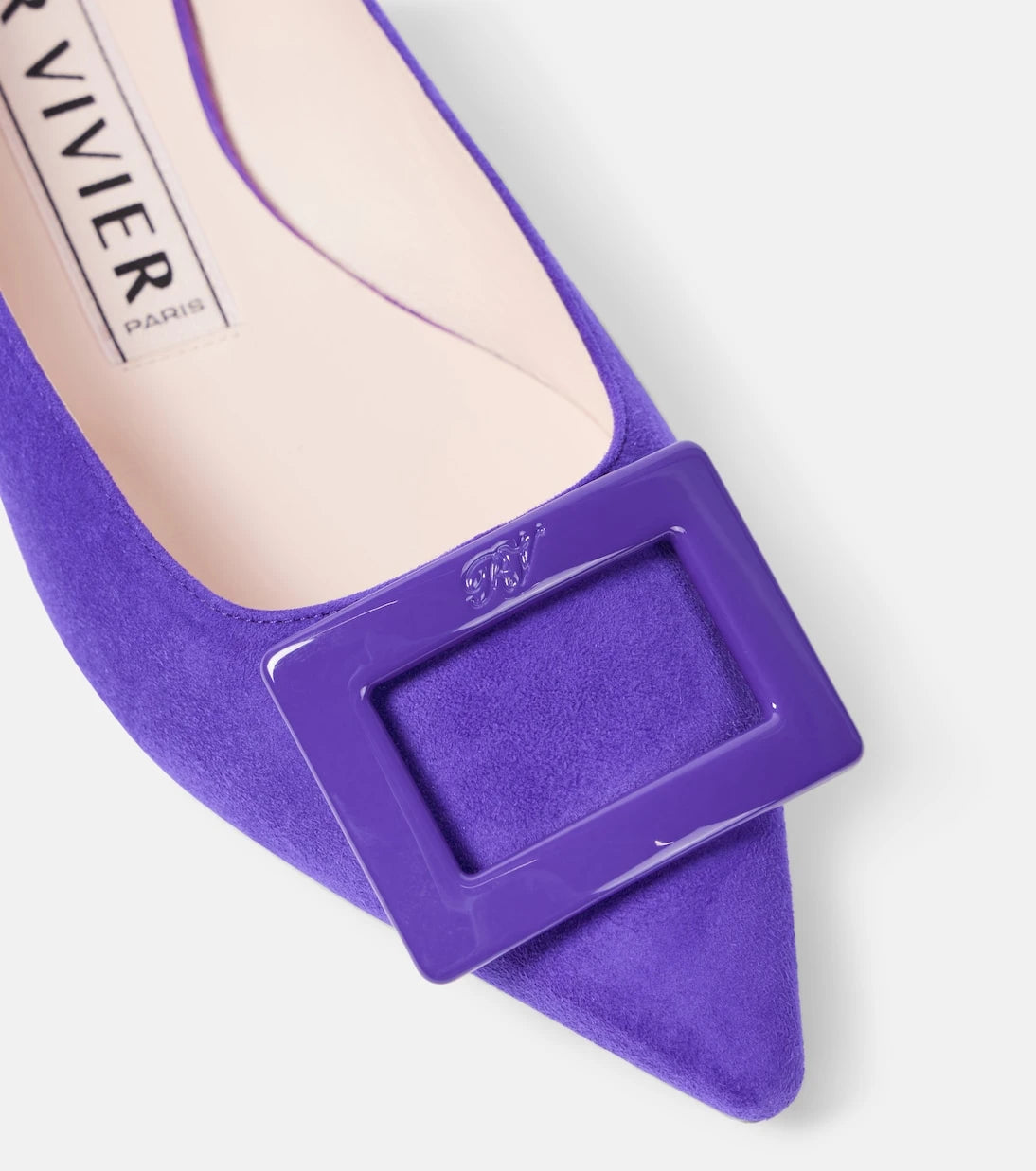 Roger Vivier - حذاء باليه غوميتين من جلد الشمواه