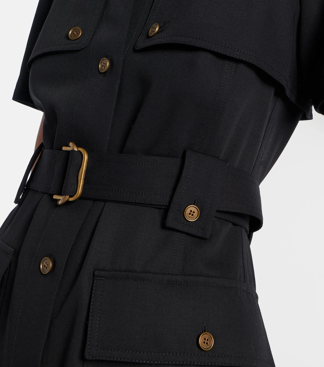 Burberry - Belted wool shirt dress