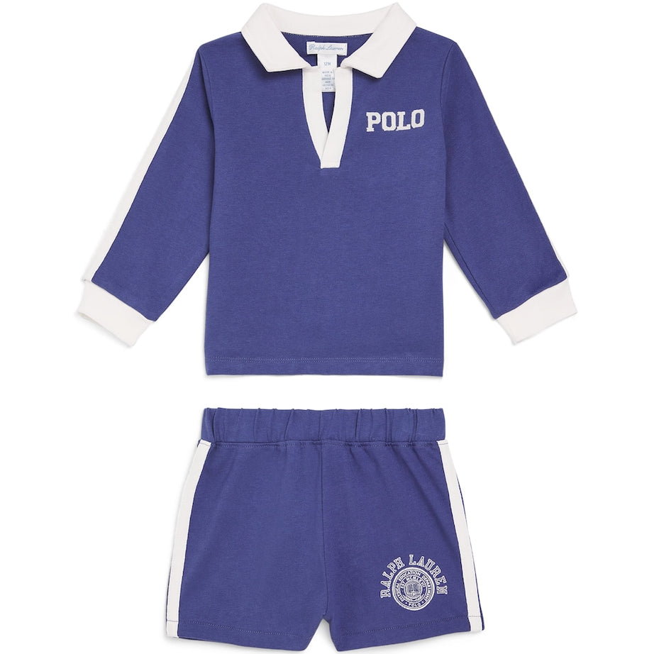 Ralph Lauren Kids Cotton Varsity Polo Shirt and Shorts Set (3-12 Months)