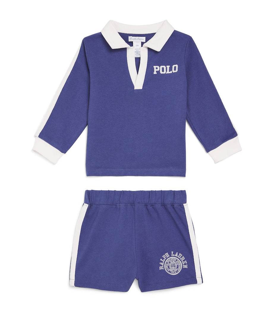 Ralph Lauren Kids Cotton Varsity Polo Shirt and Shorts Set (3-12 Months)
