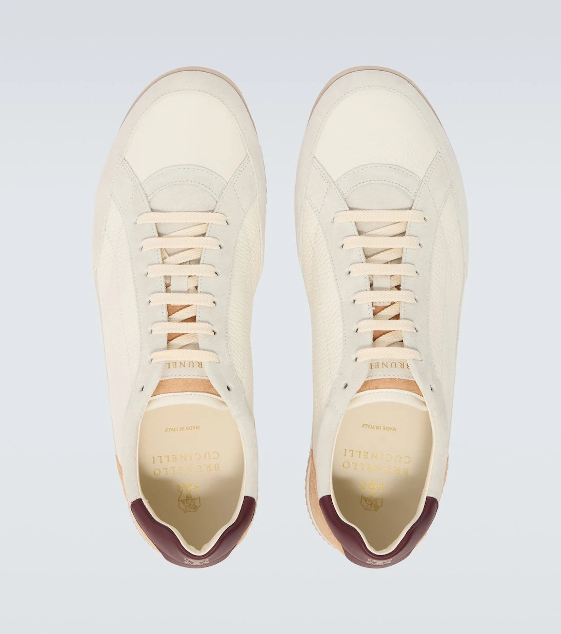 Brunello Cucinelli - Suede-trimmed leather sneakers