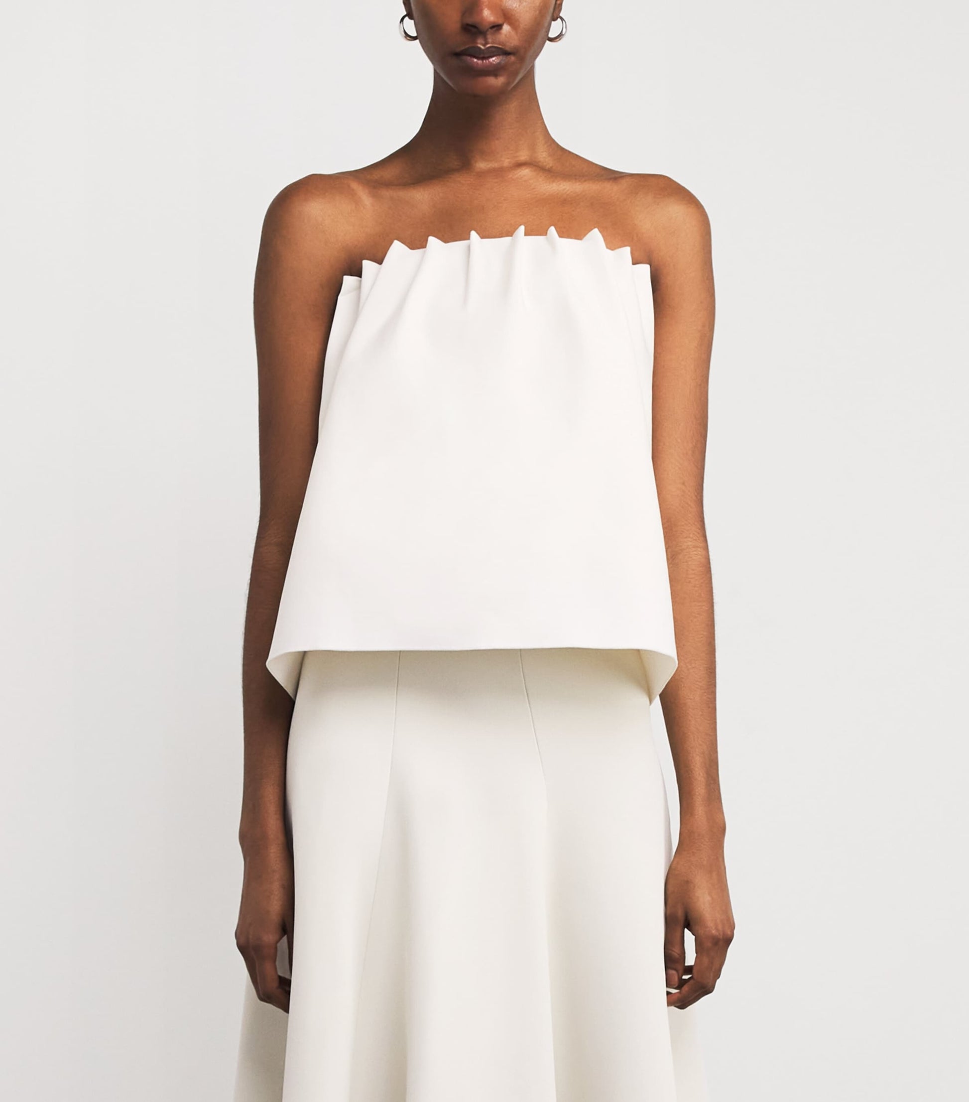 House Of Dagmar White Ruched Sleeveless Top