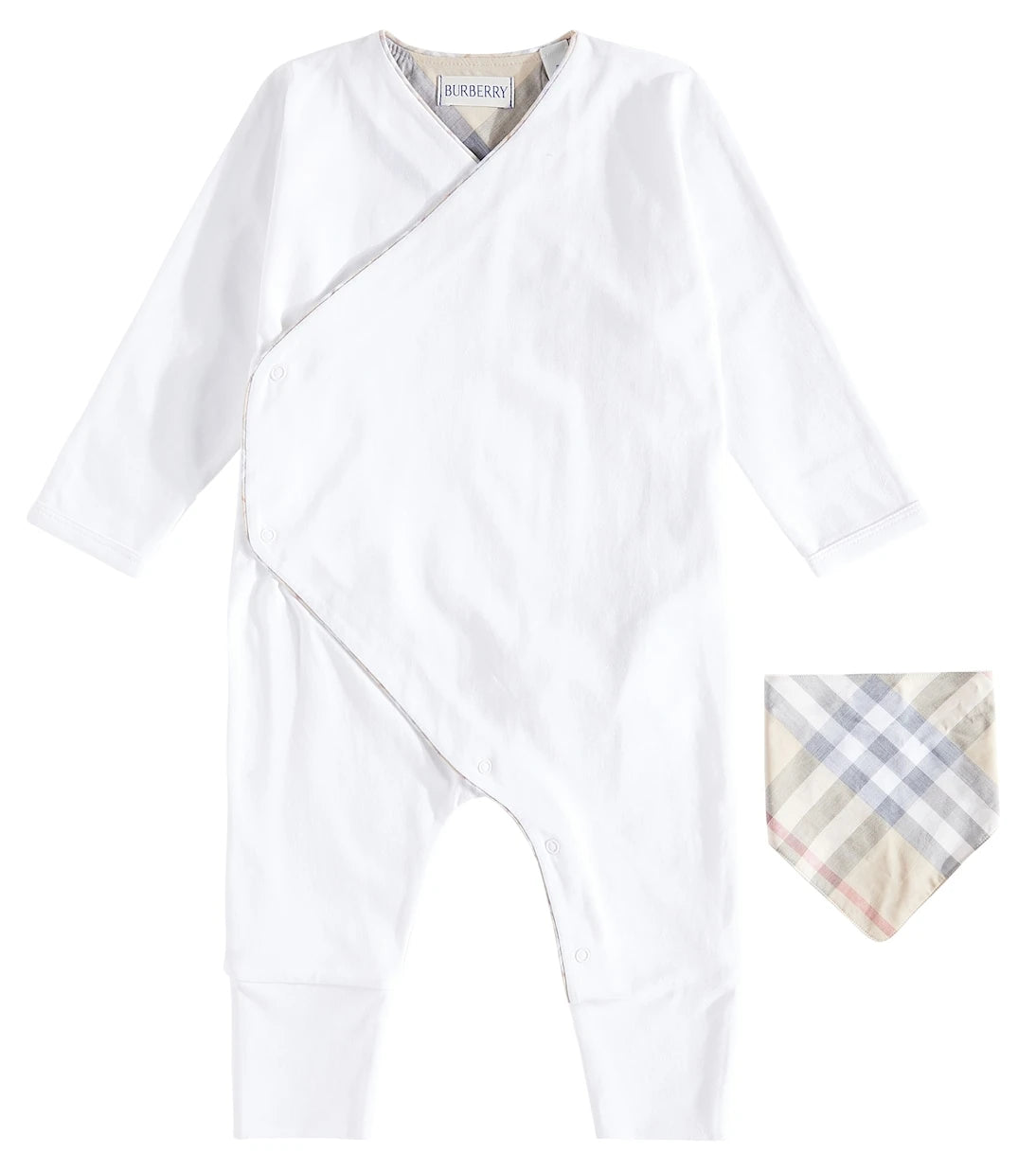 Burberry Kids - Baby cotton playsuit and bib set