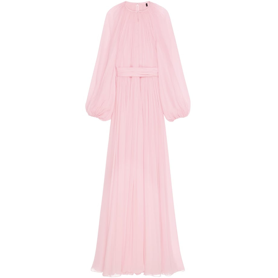 Givenchy Pink Silk Balloon-Sleeve Maxi Dress
