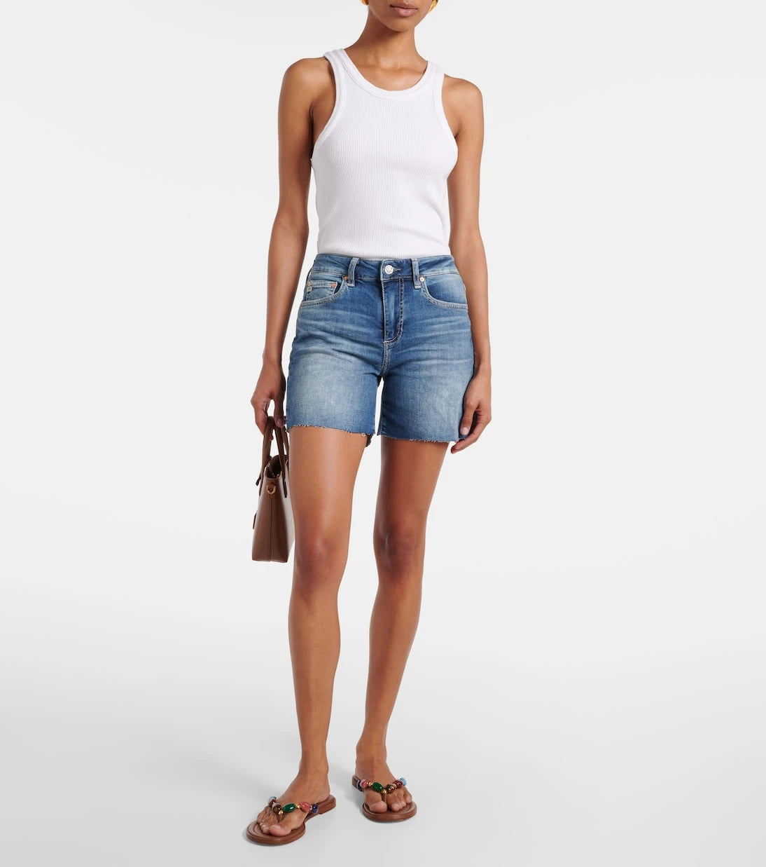 AG Jeans - Ex-Boyfriend high-rise denim shorts