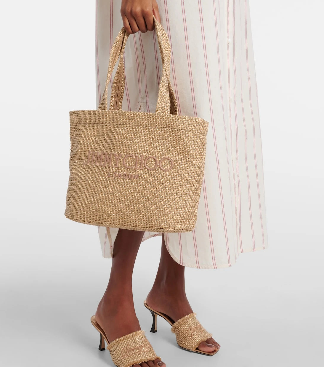 Jimmy Choo - Beach Medium embroidered tote bag