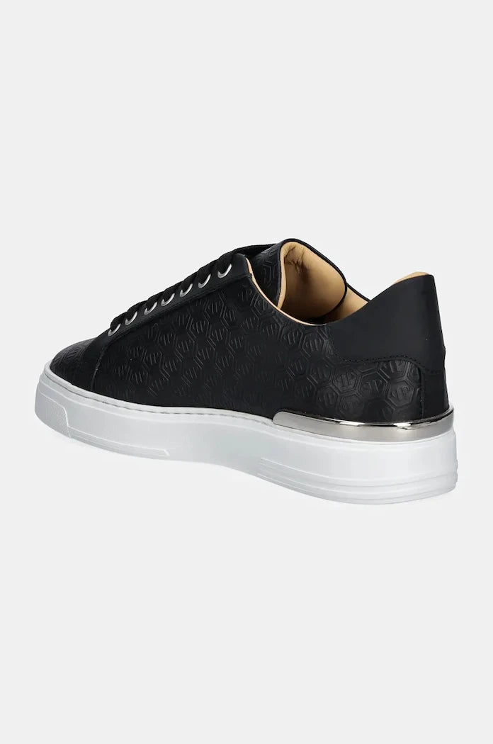 Кожени маратонки Philipp Plein Nappa Lo-Top Monogram