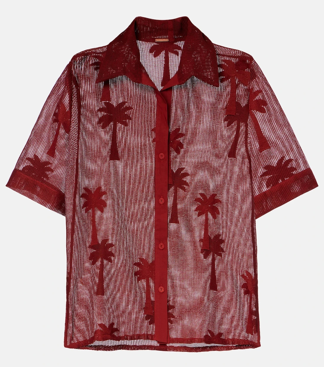 Johanna Ortiz - Embroidered cotton-blend mesh shirt