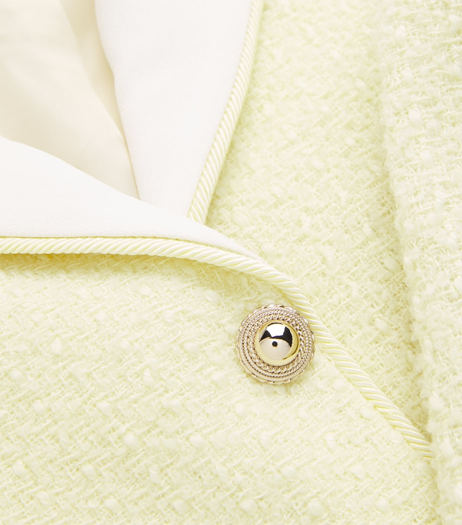 Self-Portrait Yellow Boucle Contrast-Collar Jacket