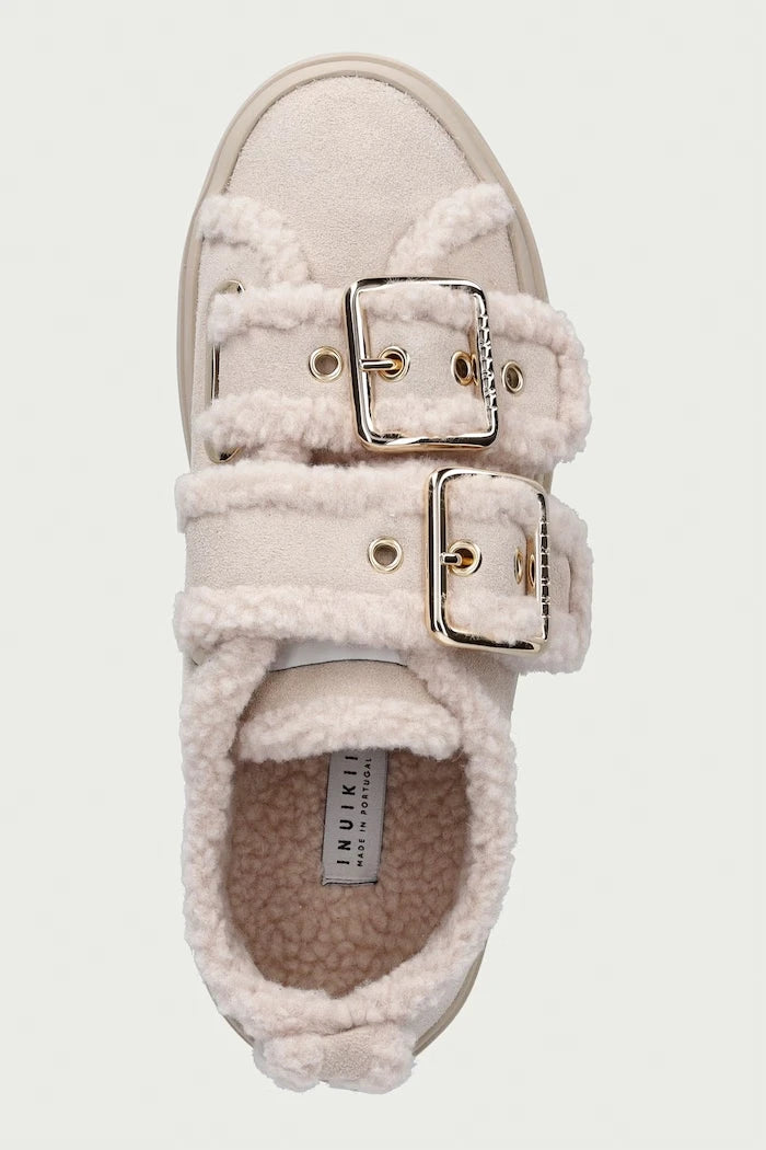Inuikii Shearling Low Velcro Buckle Kadın Süet Spor Ayakkabı