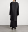 Toteme Black Silk Collarless Midi Coat