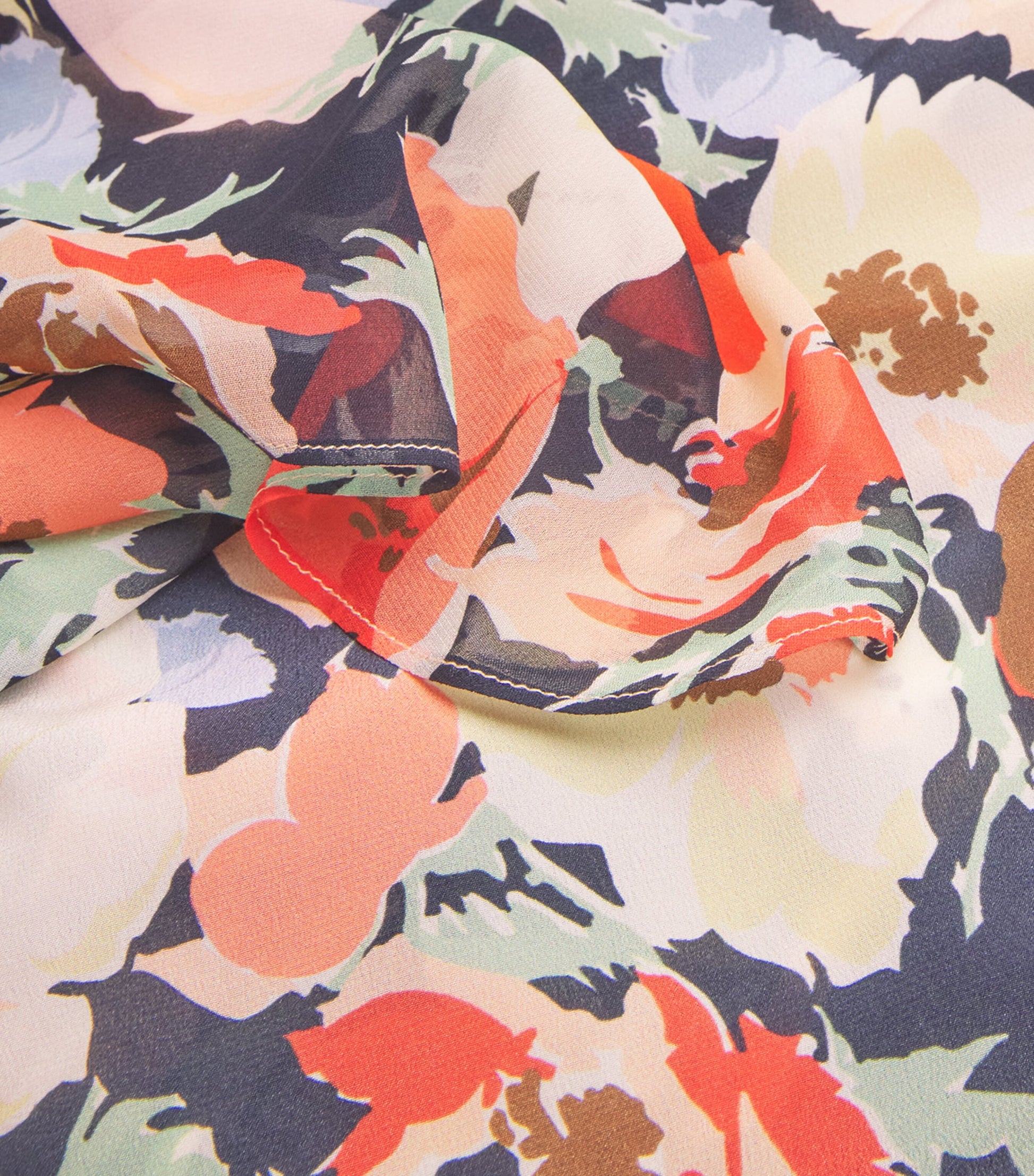 Rixo Navy Silk Floral Grayce Midi Dress