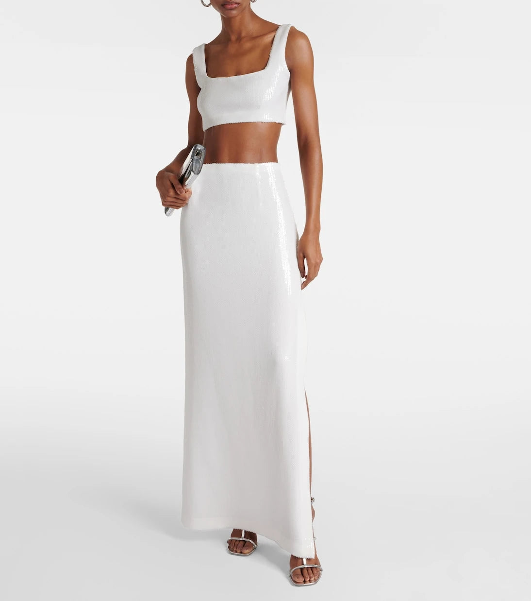 Galvan - Bridal Beating Heart sequined maxi skirt