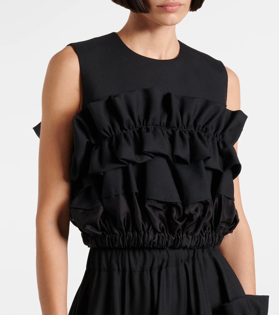 Noir Kei Ninomiya - Ruffled wool top