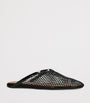 Black Fishnet Mules