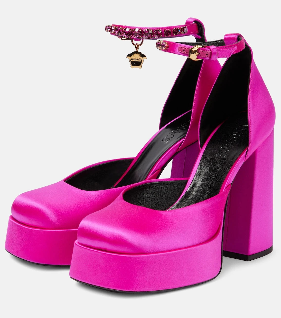 Versace - Medusa Aevitas satin platform pumps