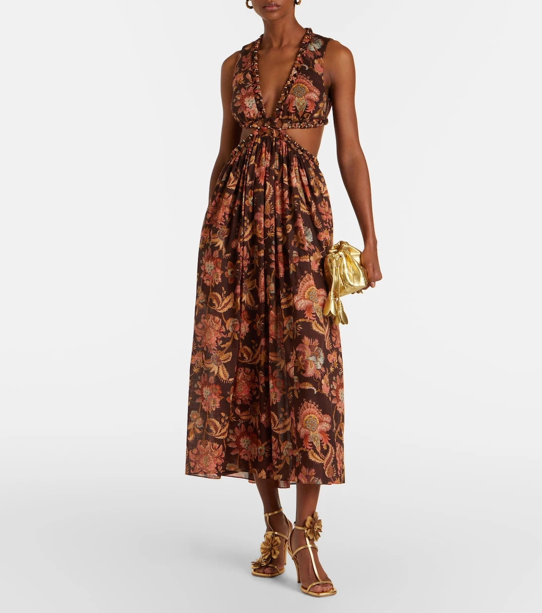 Zimmermann - Aster cutout floral cotton midi dress