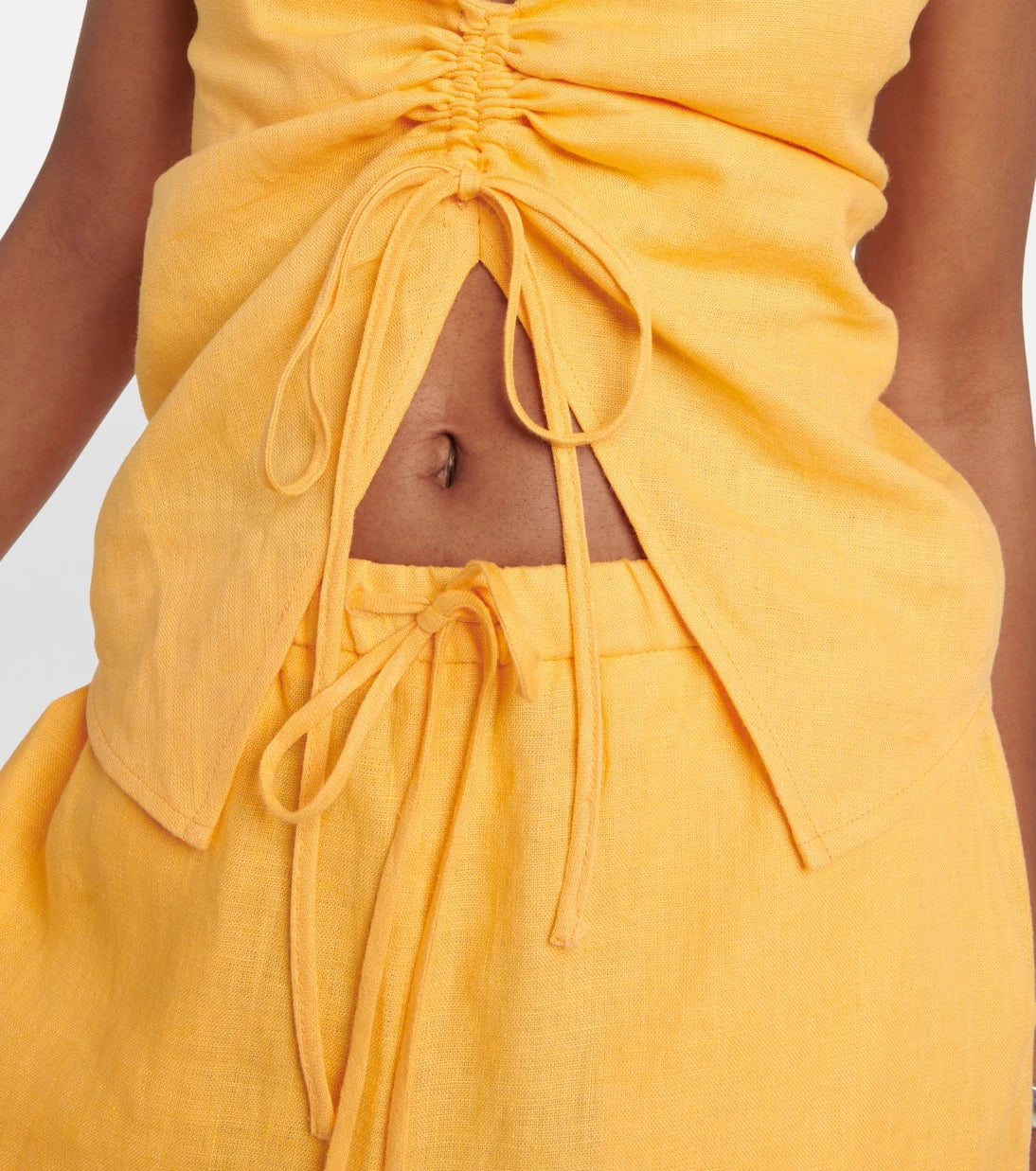 Nanushka - Ruched linen top