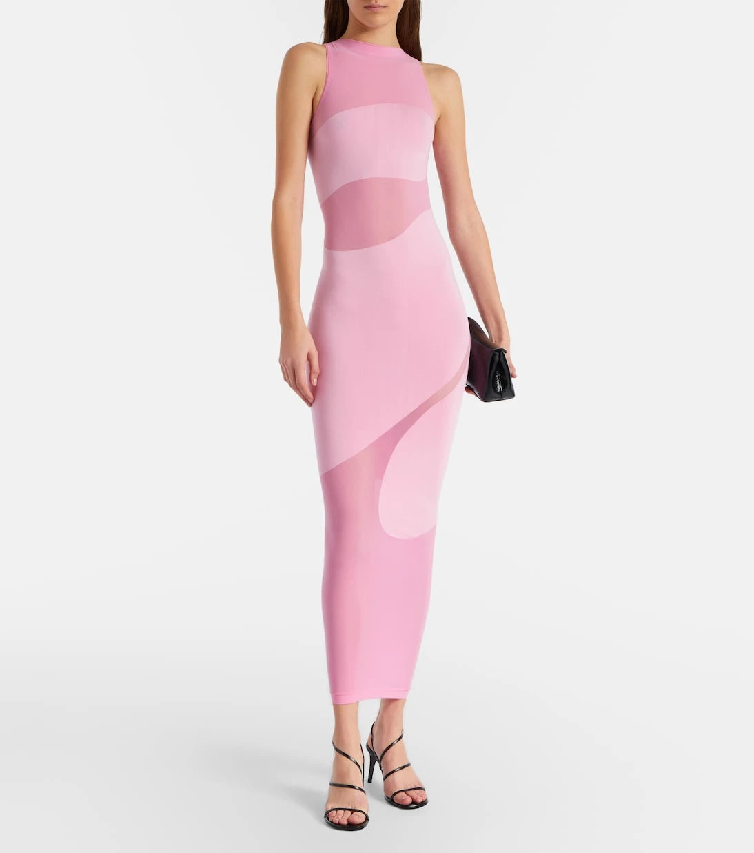 Wolford - فستان ميدي بتصميم لوحات متدرجة اللون