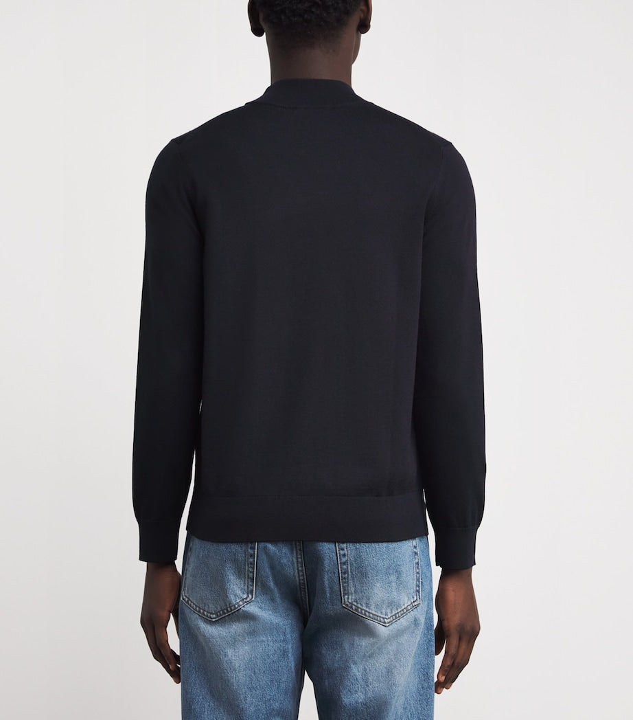 Sandro Paris Blue Wool High-Neck Sweater