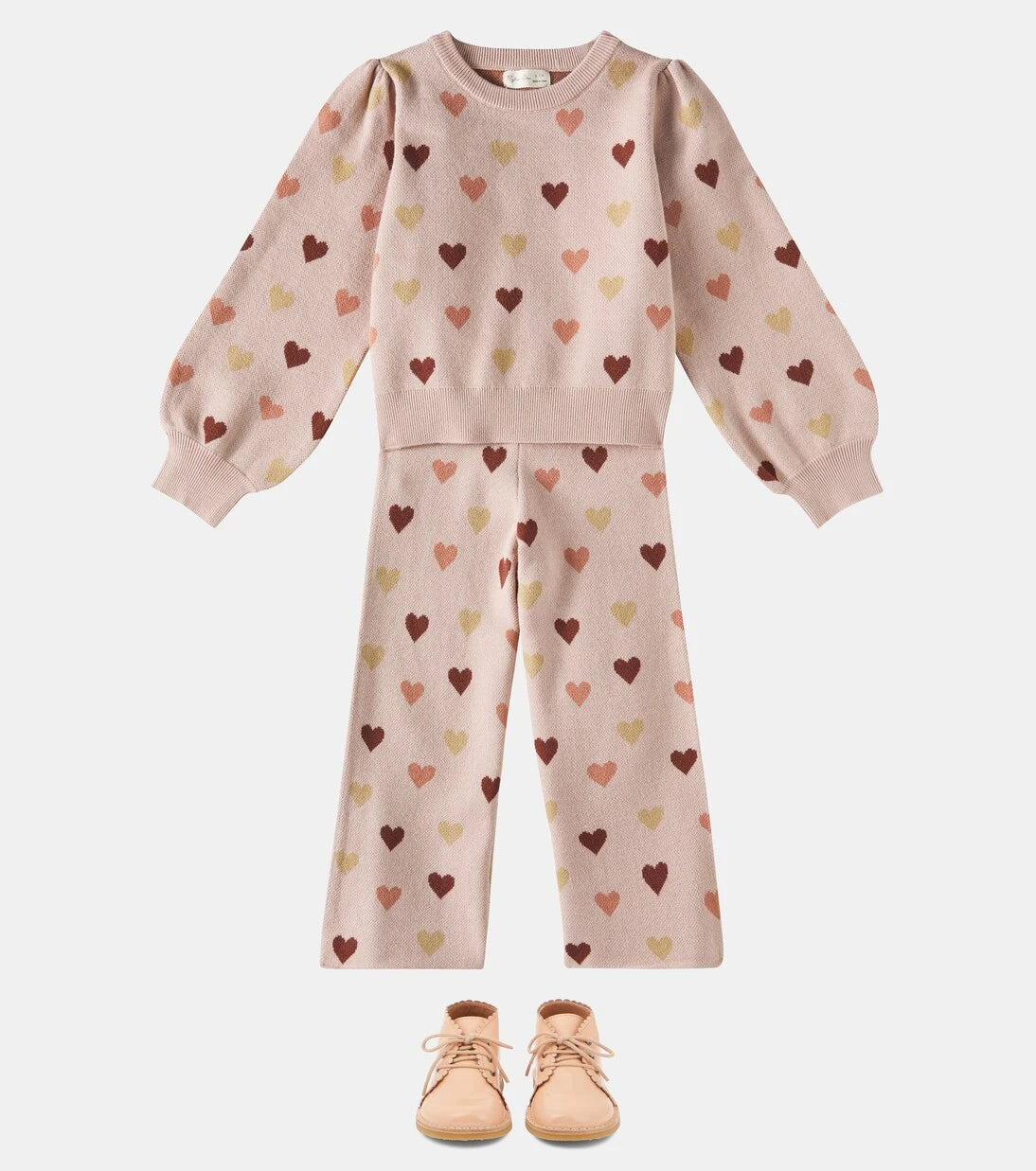 Rylee + Cru - Hearts jacquard sweatshirt and sweatpants set