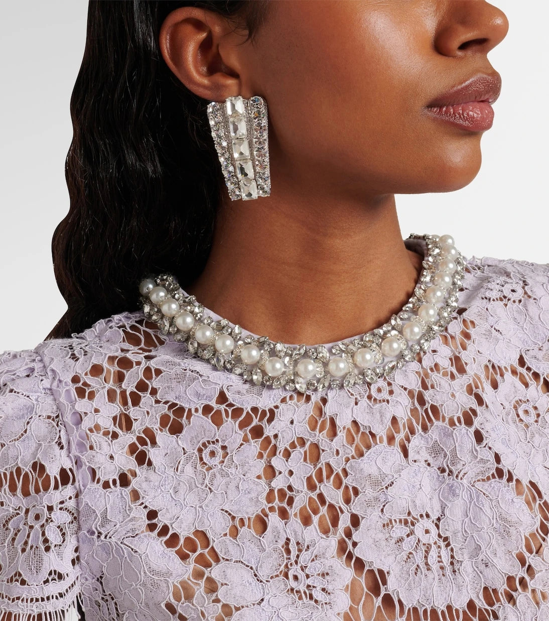 Self-Portrait - Crystal-embellished drop earrings