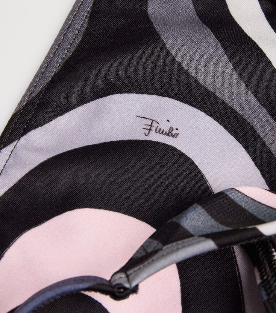 PUCCI Black Marmo Print Triangle Bikini Bottoms