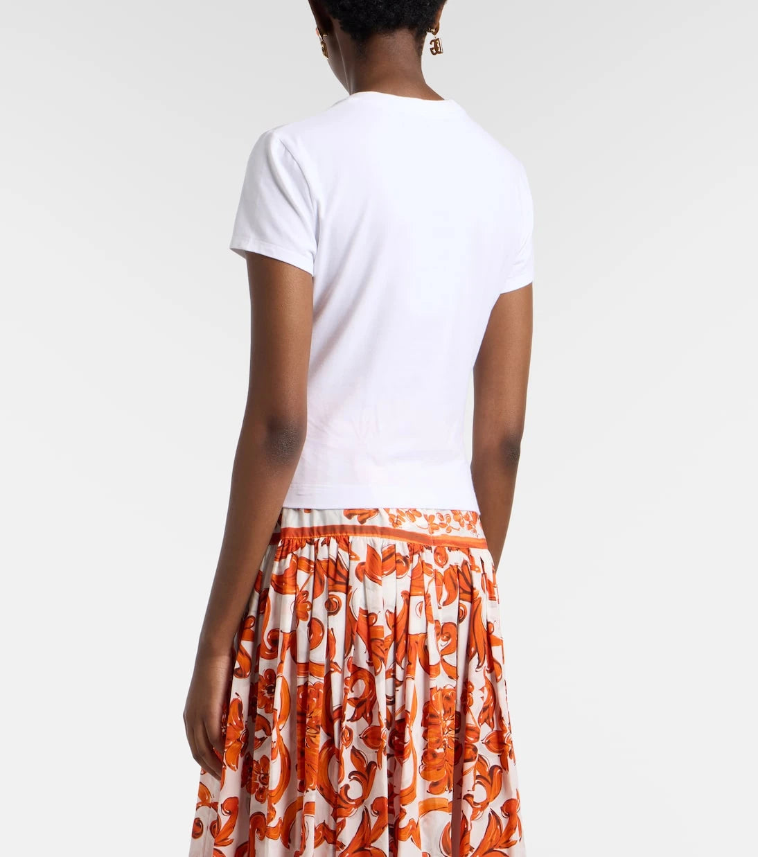 Dolce&Gabbana - Embroidered cotton-blend jersey T-shirt