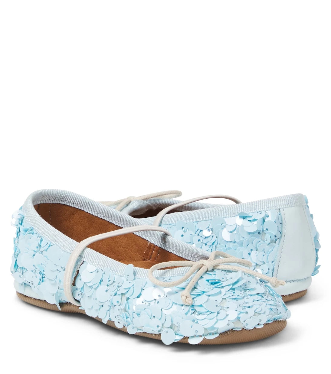 PèPè - Bow-detail sequined ballet flats