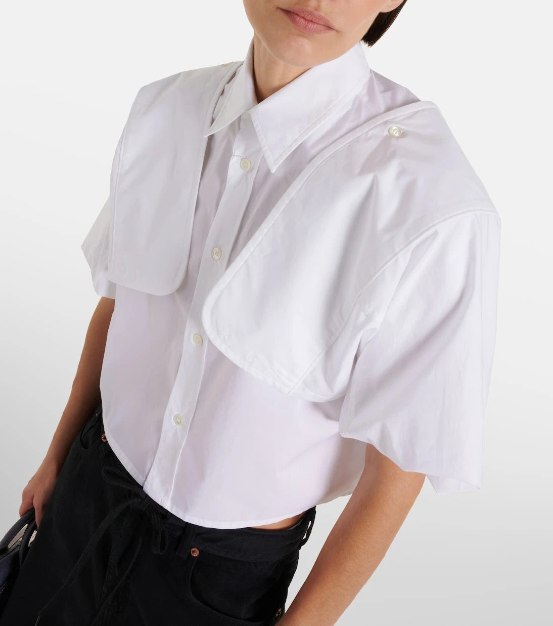 MM6 Maison Margiela - Cotton cropped shirt