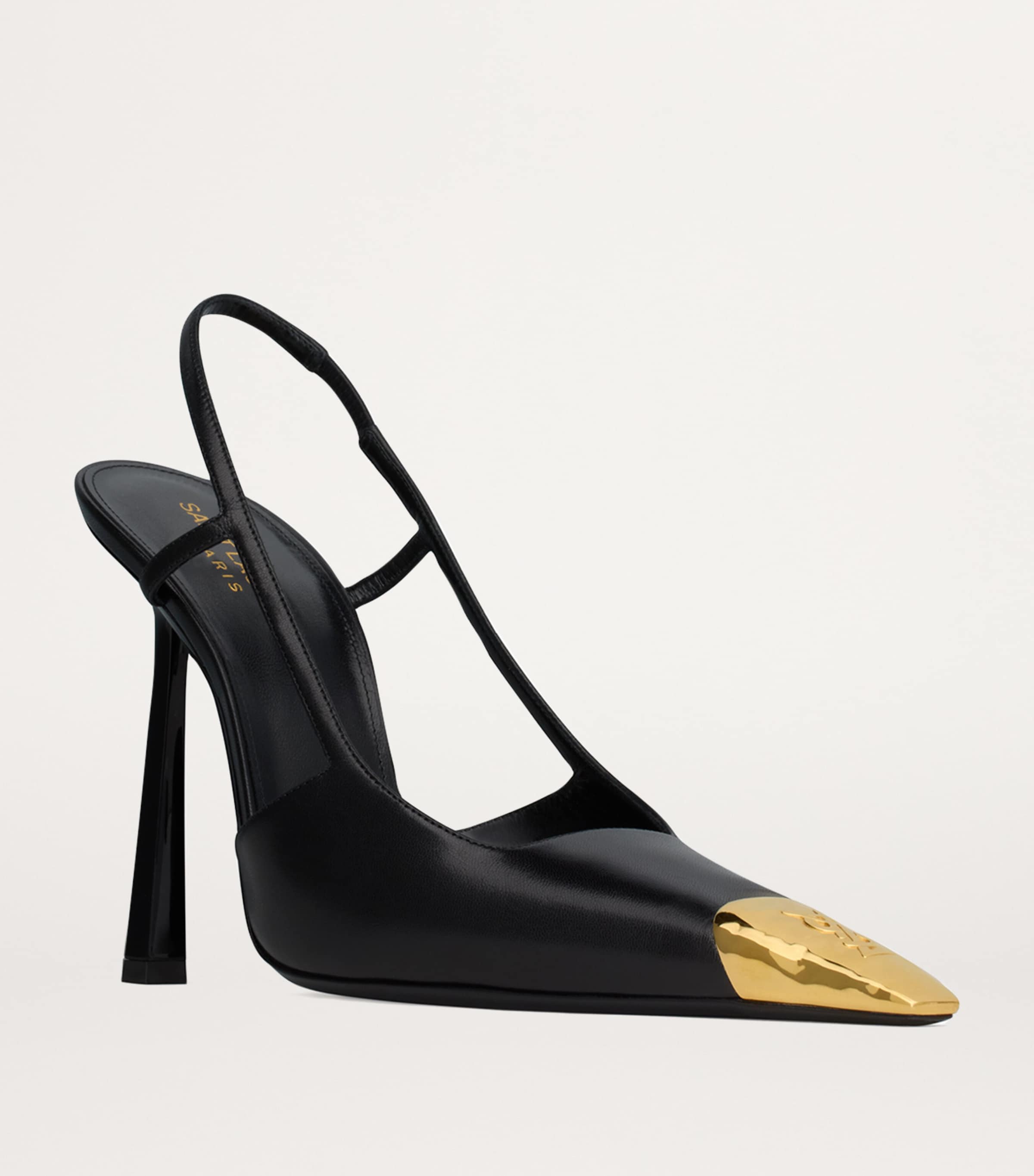 Saint Laurent Black Leather Jeanne Slingback Pumps 110