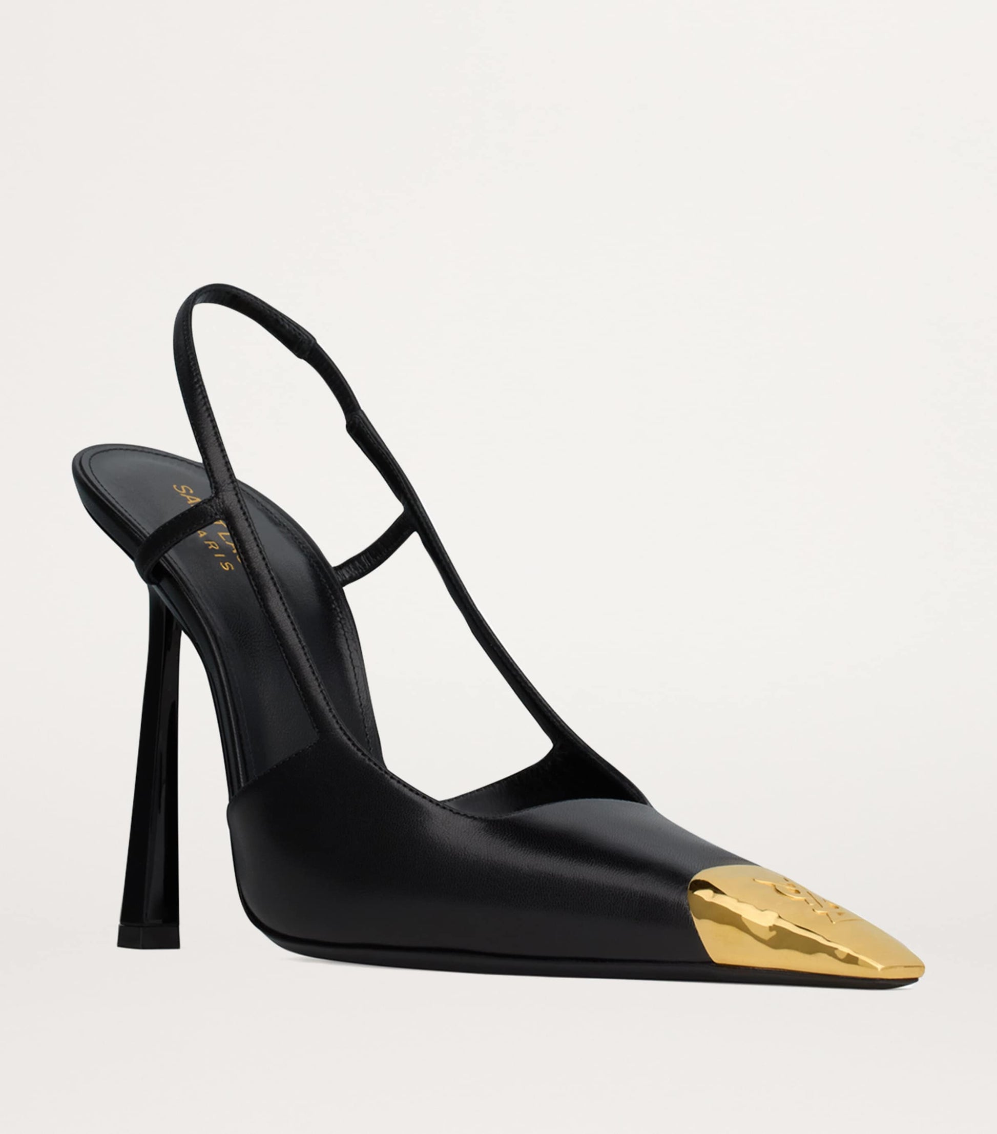 Saint Laurent Black Leather Jeanne Slingback Pumps 110