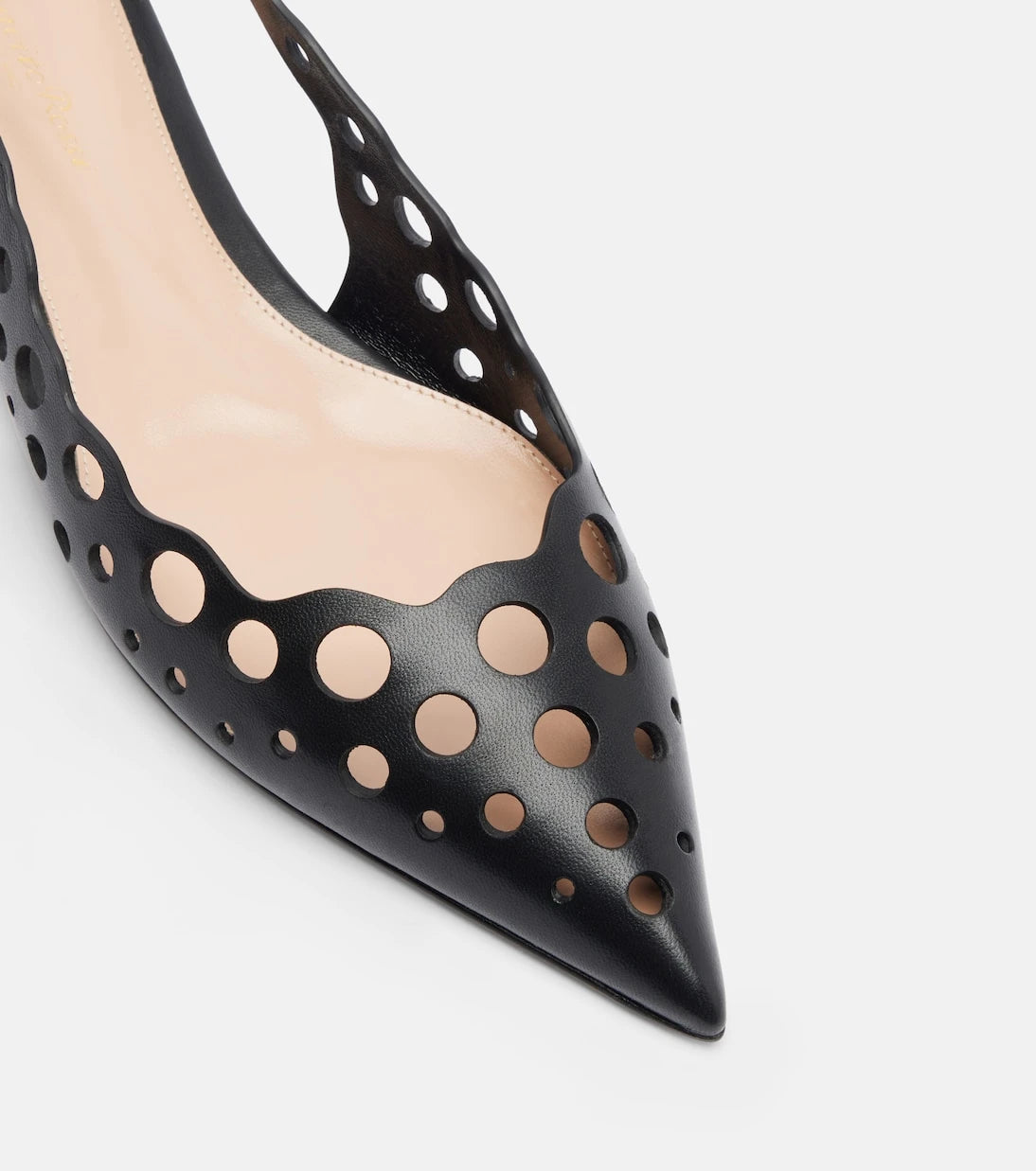 Gianvito Rossi - Cutout leather slingback flats