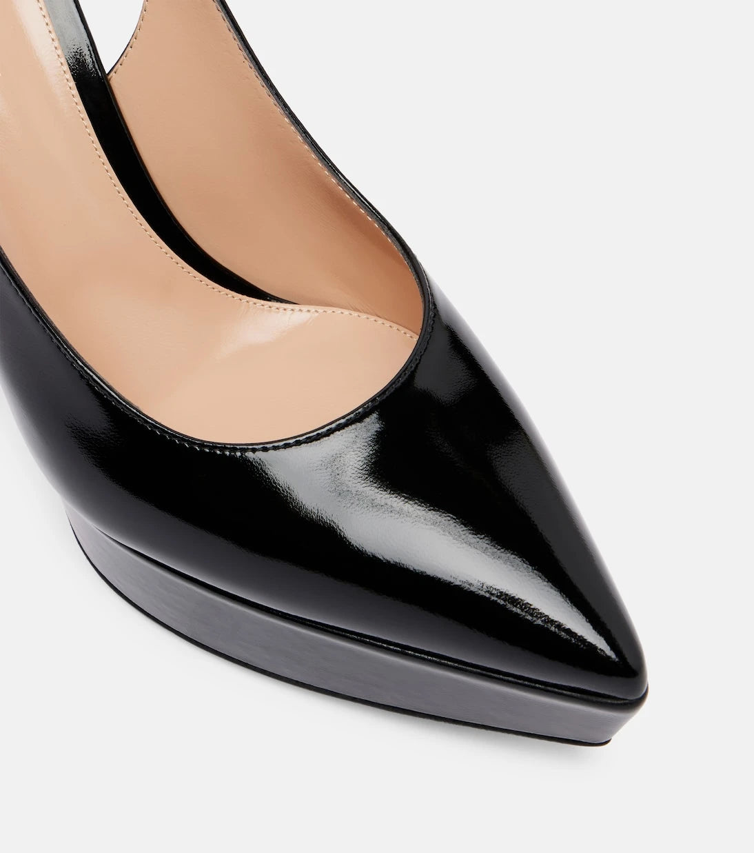 Gianvito Rossi - Dasha 115 patent leather platform slingback pumps
