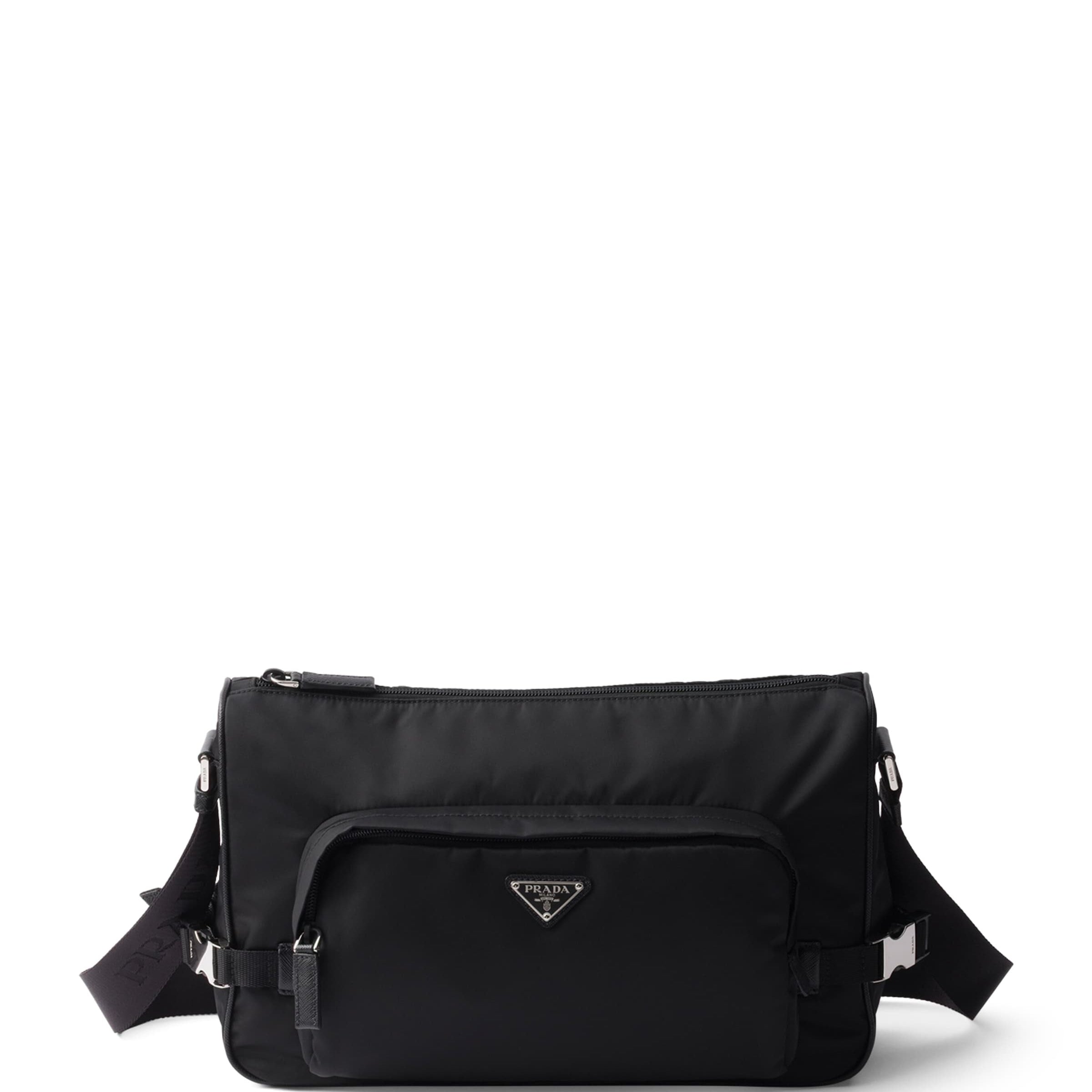 Prada Large Re-Nylon and Leather Messenger Bag