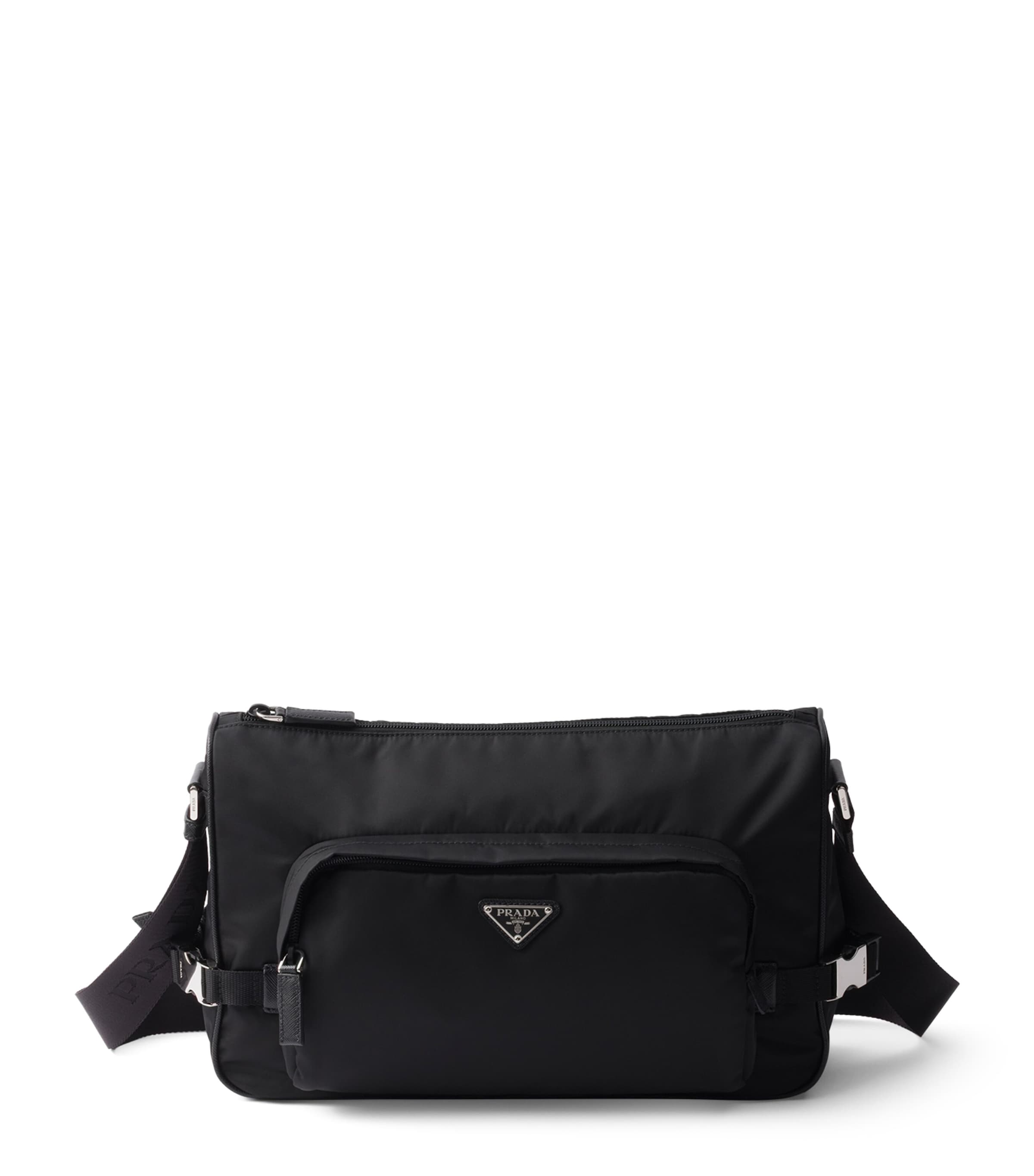 Prada Large Re-Nylon and Leather Messenger Bag