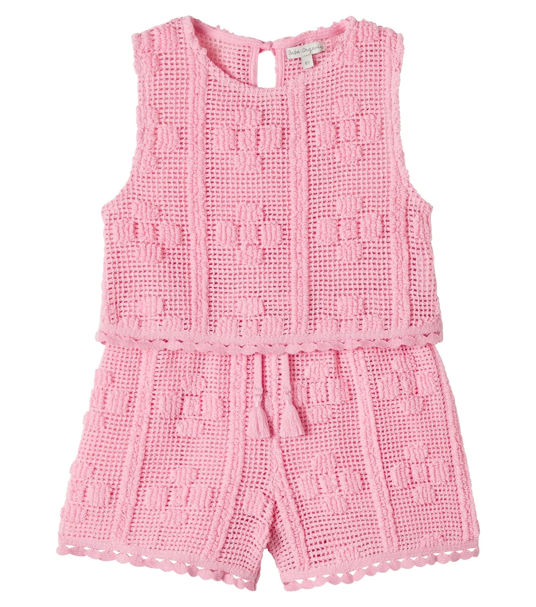 Bebe Organic - Inez crochet cotton-blend top and shorts set