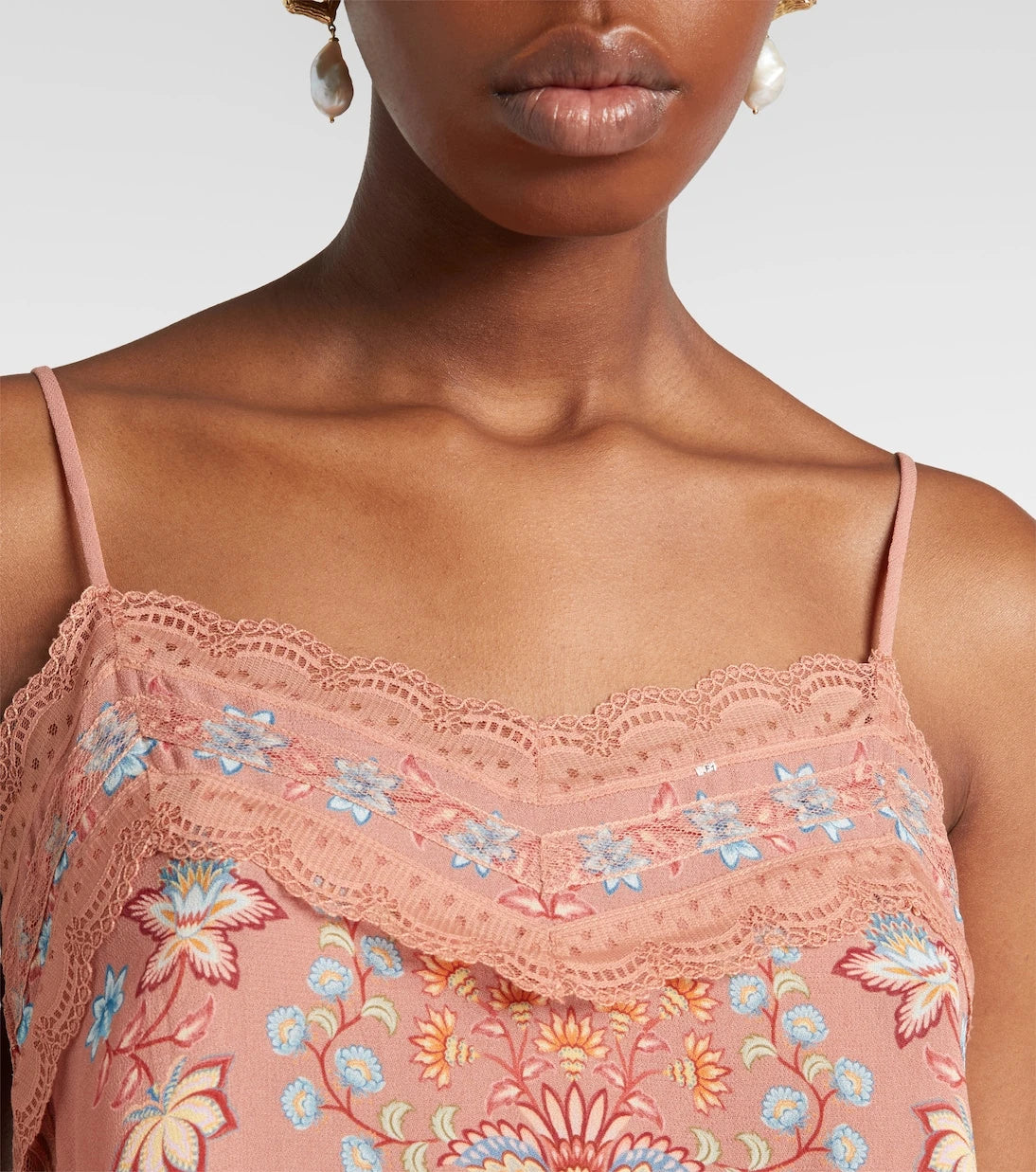 Farm Rio - Lace-trimmed floral camisole