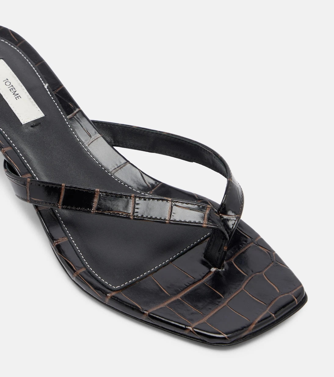 Toteme - Croc-effect leather thong sandals
