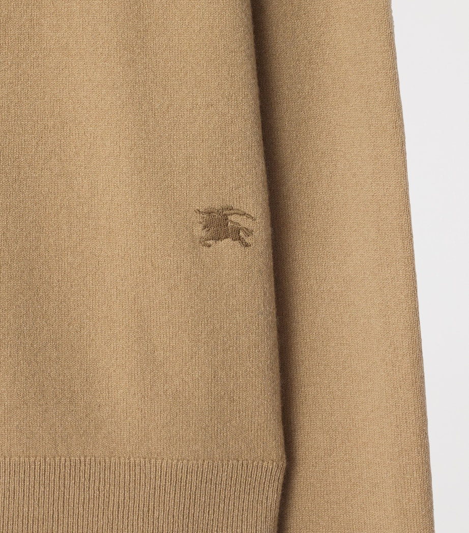 Burberry Beige Cashmere EKD-Embroidered Cardigan