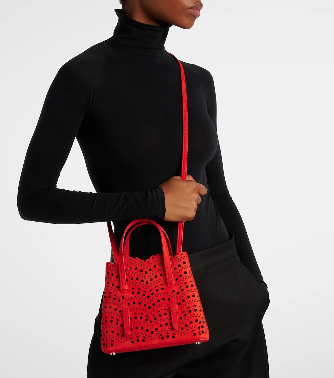 Alaïa - حقيبة توتس جلدية Mina 20 Vienne
